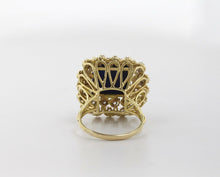 Load image into Gallery viewer, Vintage 18K Yellow Gold Lapis and Diamond Cocktail Ring
