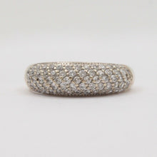 Load image into Gallery viewer, Vintage 14K White Gold Diamond Cluster Band