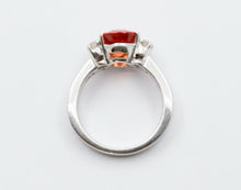 Load image into Gallery viewer, Vintage 18K White Gold Spessartine Garnet Diamond Alternative Engagement Ring