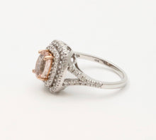 Load image into Gallery viewer, Vintage Morganite Diamonds 10K White Gold Ring