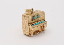 Load image into Gallery viewer, Vintage Organ 14K Yellow Gold Turquoise Pendant