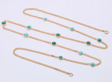 Load image into Gallery viewer, Long Vintage 14k Yellow Gold Chain Necklace, Vintage Curb Link, Guard Lorgnette