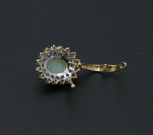 Load image into Gallery viewer, Vintage 14K Yellow Gold Australian Opal & Diamond Halo Pendant, Necklace.