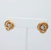 Load image into Gallery viewer, Vintage 14K Gold Knot or Sweller Diamond Studs Earrings