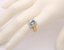Load image into Gallery viewer, Topaz Diamonds 18K Yellow White Gold Halo Ring