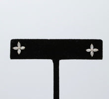 Load image into Gallery viewer, Vintage 10K Gold Diamond X Flower Studs Earrings