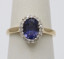 Load image into Gallery viewer, English 10K Yellow Gold Tanzanite & Diamond Ring