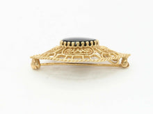 Load image into Gallery viewer, Vintage 14K Yellow Gold Black Onyx Eye Brooch