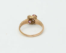 Load image into Gallery viewer, Victorian 14K Rose Gold Seed Pearl Ruby Promise Ring
