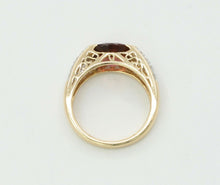Load image into Gallery viewer, Vintage 14K Yellow Gold Diamond Orangy Pink Tourmaline Ring