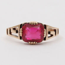 Load image into Gallery viewer, Victorian Ruby 10K Rose Gold Ring