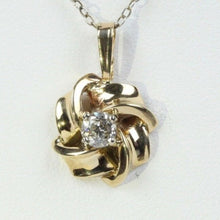 Load image into Gallery viewer, Vintage 14K Yellow Gold Floral Diamond Pendant