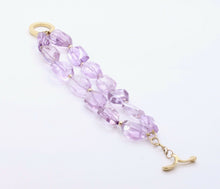 Load image into Gallery viewer, Vintage Rock Crystal Style Amethyst 14K Yellow Gold Bracelet