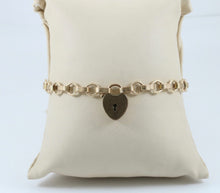 Load image into Gallery viewer, Antique 12K Yellow Gold Heart Padlock Bracelet
