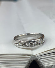 Load image into Gallery viewer, Classic Platinum Six Diamond Half Eternity Band.