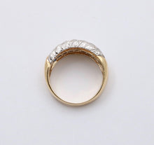 Load image into Gallery viewer, Vintage Diamonds Blue Sapphires Yellow White Gold Ring