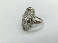 Load image into Gallery viewer, Art Deco Diamond 14K White Gold Reproduction Style Ring