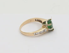 Load image into Gallery viewer, Vintage 14K Yellow Gold Tsavorite Garnet Diamond Ring