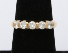 Load image into Gallery viewer, Vintage Five Stone Diamond 18K Gold Ring Band, Wedding Band