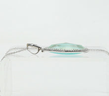 Load image into Gallery viewer, Vintage 14K White Gold Blue Labradorite Pendant Necklace.