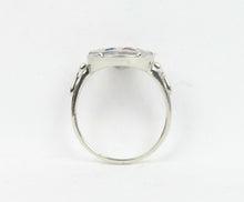 Load image into Gallery viewer, Art Deco Eastern Star 14K White Gold Diamonds Ruby Emerald Sapphire Topaz Ring