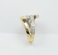 Load image into Gallery viewer, Vintage Ladies Diamonds 14K Yellow Gold Bypass Ring