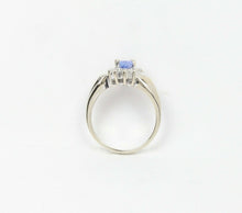 Load image into Gallery viewer, Vintage 14K White Gold Cornflower Blue Sapphire & Diamond Ring