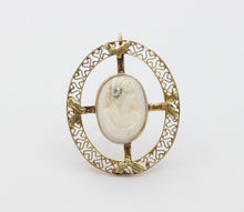 Load image into Gallery viewer, Vintage 14K Yellow Gold Cameo Pedant with Chain