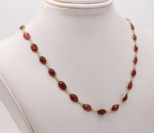 Load image into Gallery viewer, Victorian Handmade Garnet 14K Yellow Gold Necklace