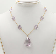 Load image into Gallery viewer, Vintage Amethyst Droplet 14K Yellow Gold Necklace