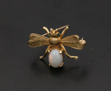 Load image into Gallery viewer, Vintage 14K Yellow Gold Opal Bee Brooch