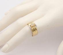 Load image into Gallery viewer, Vintage Geometric Trillion Cut Diamond 18K Yellow White Gold Ring