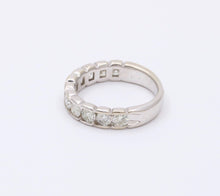 Load image into Gallery viewer, Vintage 14K White Gold Diamond Half Eternity Band.