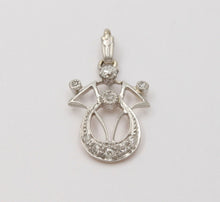 Load image into Gallery viewer, Art Deco Recreation Diamonds Platinum 14K Yellow Gold Pendant