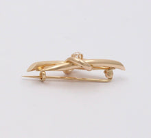 Load image into Gallery viewer, Vintage 14K Rolled Gold Old European Cut Diamond Brooch, Antique Pin