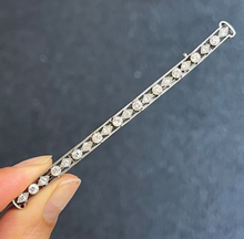 Load image into Gallery viewer, Vintage Platinum Diamond 3.5 Inches Wide Large Bar Pin, Estate Jewelry