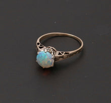 Load image into Gallery viewer, Art Deco Watery Translucent Opal 10K Yellow Gold Ring
