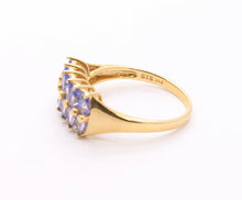 Load image into Gallery viewer, Vintage Tanzanite Diamonds 14K Yellow Gold Ladies Band