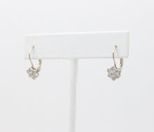 Load image into Gallery viewer, Sweet 14K White Gold Floral Round Cut Diamond Earrings