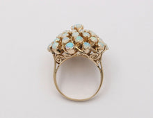 Load image into Gallery viewer, Vintage 14K Yellow Gold Australian Opal Cluster Ring.