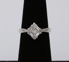 Load image into Gallery viewer, Vintage 14K White Gold Diamond Engagement ring , Anniversary Ring.