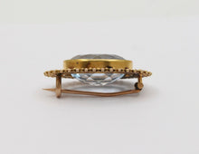 Load image into Gallery viewer, Antique Victorian Etruscan Revival Blue Spinel Brooch Pin