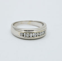 Load image into Gallery viewer, Vintage Round Baguette Cut Diamond 14K White Gold Ring