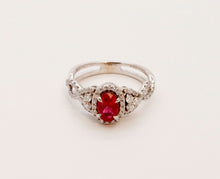 Load image into Gallery viewer, Elegant Crossover Ruby Diamonds Engagement Ring