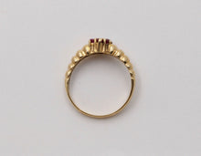 Load image into Gallery viewer, Beautiful Flower Rubies 14K Yellow Gold Ring