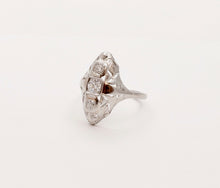 Load image into Gallery viewer, Art Deco Three Diamond 18K White Gold Ring