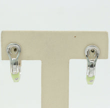 Load image into Gallery viewer, Designer Andreoli 18K Mint Green Enamel Hoop Earrings