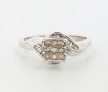 Load image into Gallery viewer, Champagne Colored Diamond Square 14K White Gold Engagement Ring
