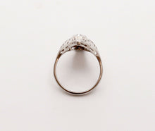 Load image into Gallery viewer, Art Deco Three Diamond 18K White Gold Ring