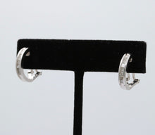 Load image into Gallery viewer, Vintage Huggie Table Cut Diamonds 14K White Gold Earrings
